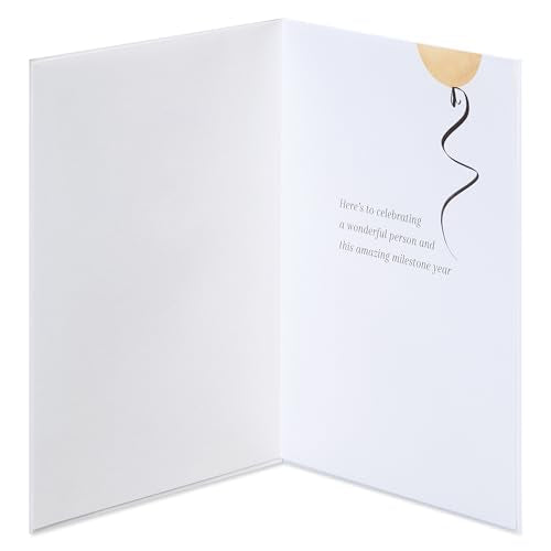 Elegant 70th Birthday Card with Embroidered Balloon & Gold Foil