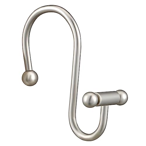 EleCharm T-Shape Shower Curtain Hooks - Rustproof Nickel Hangers