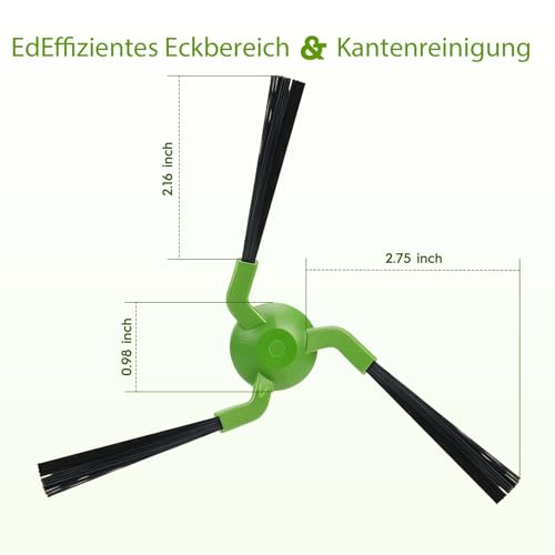 Green Max 705 Combo Side Brushes for iRobot Roomba Max 705/706 Vacuum Cleaner - 6 Pack