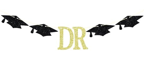 Dr Banner for 2026 Graduation Party Decorations Gold Glitter