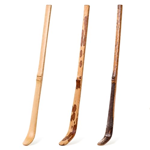 JJUNW Bamboo Matcha Spoon Set - 3 Traditional Chashaku Scoops