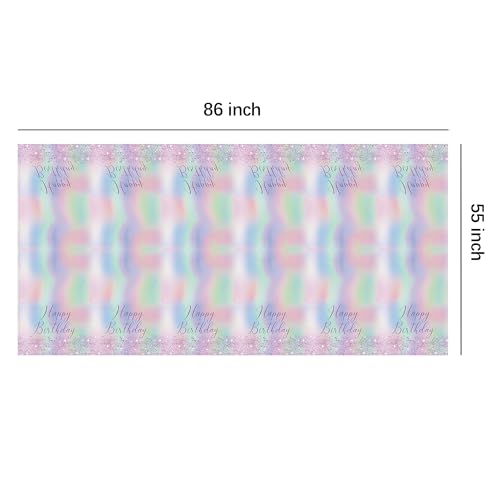3 Pack Iridescent Purple Holographic Tablecloths - 86x55in