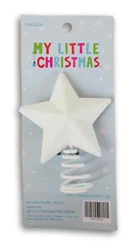 Glitter Star Miniature Tree Topper - White, 3.34 x 2.75 Inches