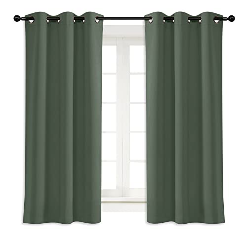 NICETOWN Dark Mallard Blackout Curtain Panel, 42" x 45", Thermal Insulated