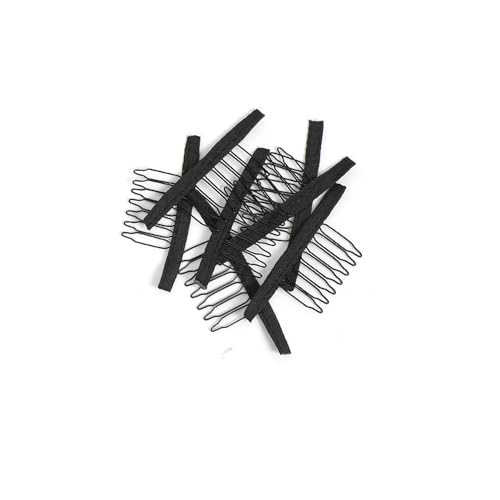 JIUSERLU 20 Pcs 7-Teeth Wig Combs and Clips for Secure Fit, Black