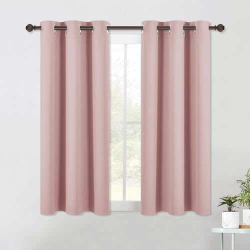 NICETOWN Blush Pink Blackout Curtains, 42" x 54" Thermal Insulated Grommet Drapes (2 Panels)