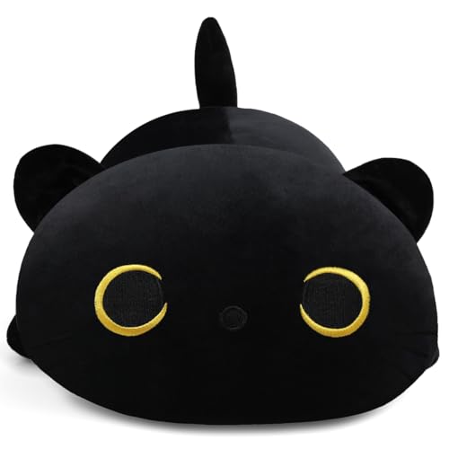 MIAOHAHA Black Cat Plush Pillow - 11.8 Inch Soft Stuffed Animal Toy