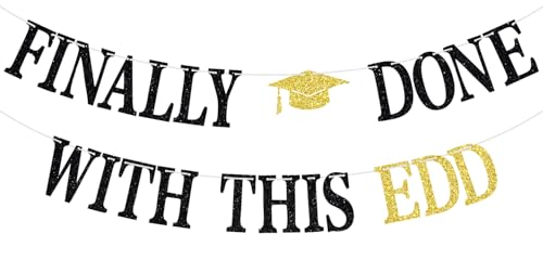 Doctor of Education Graduation Party Banner - Congrats EDD Decorations