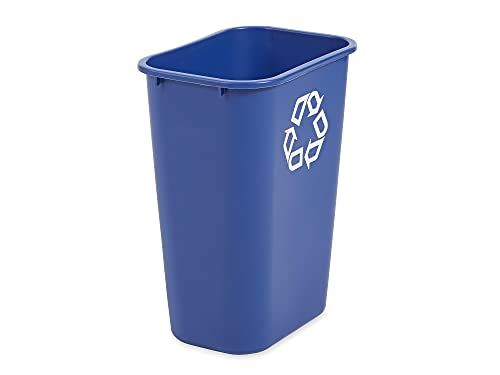 Rubbermaid Commercial Deskside Recycling Can 10.25-Gallon Blue - Durable Plastic Bin for Office & Home