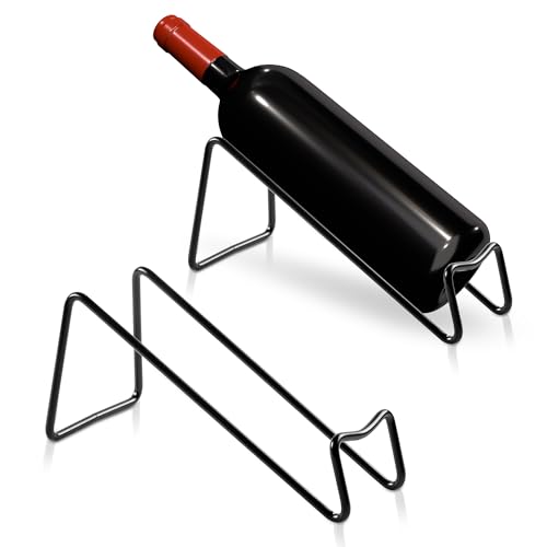 TONLEA Metal Countertop Wine Rack - 2-Piece Wine Bottle Holder, Black