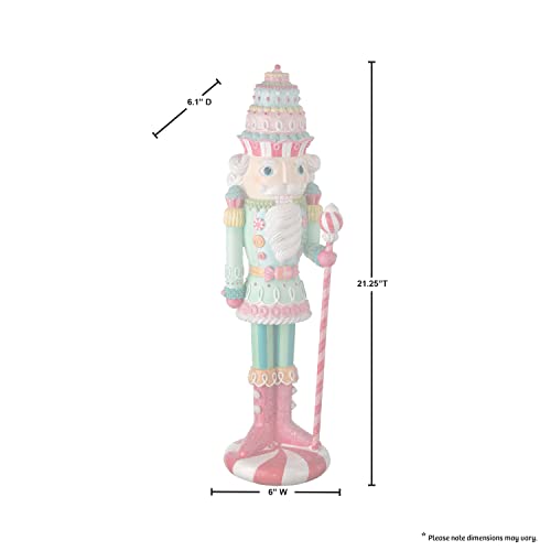 Resin Peppermint Nutcracker Figurine - 22 Inch Christmas Tabletop Decor
