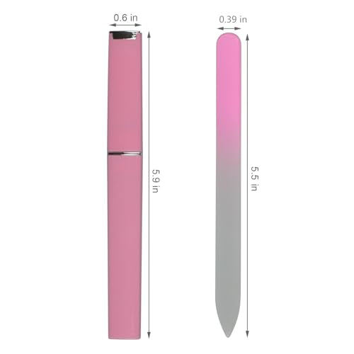 Glass Nail File Set with Case, 3Pcs Double-Sided Crystal Nail Files