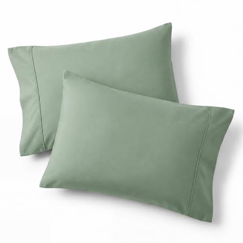 Bedsure Standard Pillow Cases Set of 2 - Sage Green 20x26 Inches