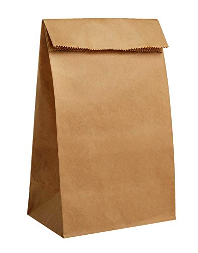 PAVILIA Kraft Paper Lunch Bags 30-Pack - Self-Standing Flat Bottom Brown Tote