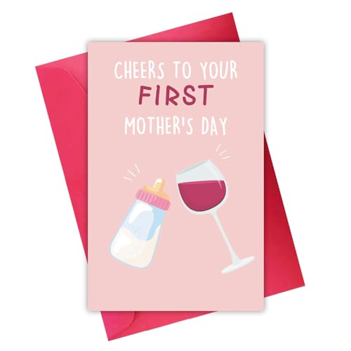 Funny First Mother's Day Card for New Moms - Blank Inside