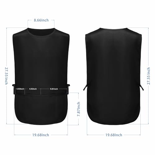 BOHARERS Smock Cobbler Apron A1-Black (19.7''x27.6'') with 3 Pockets