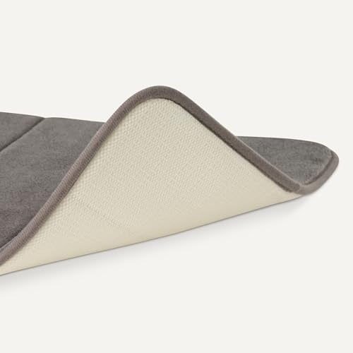 Amazon Basics Memory Foam Bath Mat, 17 x 24 Inch, Non-Slip, Dark Gray