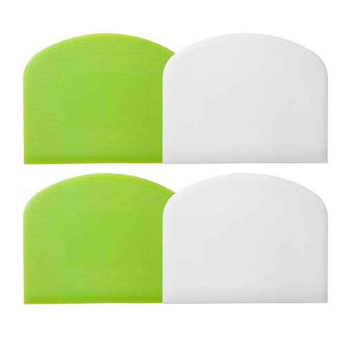 4 Pcs Dough Scraper Set - Flexible Kitchen Tool for Baking