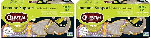 Celestial Seasonings Immune Support Green Tea - 20 Tea Bags (Pack of 2)