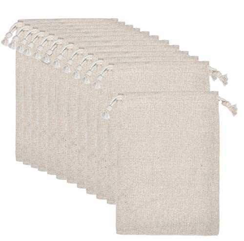 Calary 5x6.9 Inch Cotton Drawstring Bags - 25 Pack Muslin Pouches