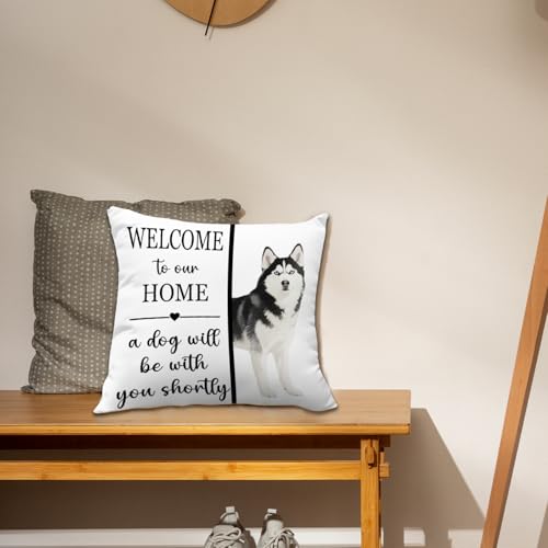 Siberian Husky Throw Pillow Cover - Soft Flannel 18x18
