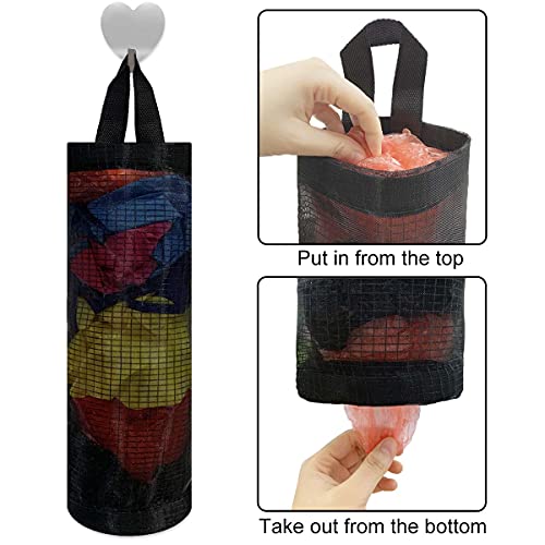 TTSAM Plastic Bag Holder Organizer with Hooks - Durable Mesh Dispenser for Kitchen & Home