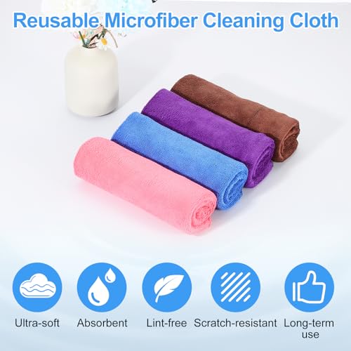 HARFINGTON Microfiber Cleaning Cloths, 24" x 12" Brown Absorbent Rags (2 Pack)