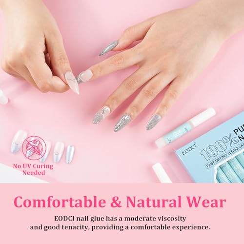 EODCI Professional Super Strong Nail Glue for Acrylic Press On Nails 12pcs