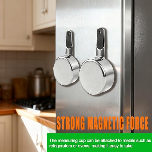 3/4 Cup Stainless Steel Magnetic Measuring Cup - Durable Kitchen Tool