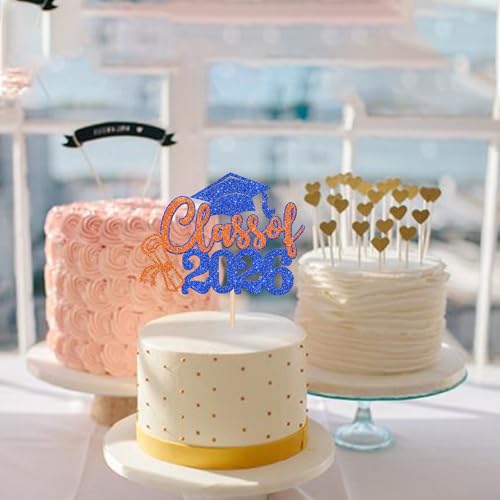 Class of 2026 Graduation Cake Topper - Glittery Congrats Cap