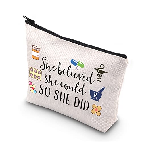 Pharmacy Technician Makeup Bag Graduation Gift Canvas Cosmetic Pouch