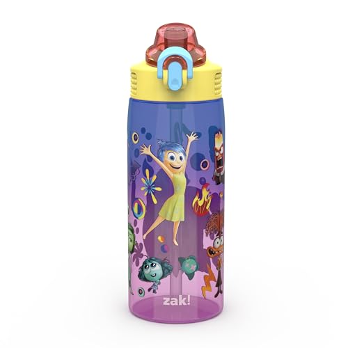 Zak Designs Inside Out 2 Sage Water Bottle - 25oz Durable Plastic with Straw