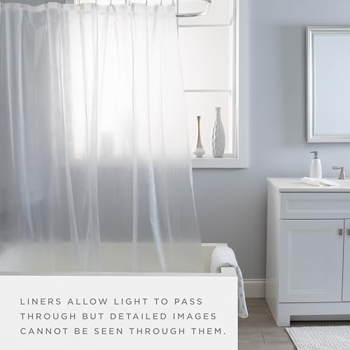 Bath Bliss Heavy Duty Shower Curtain Liner - White with 3 Magnets