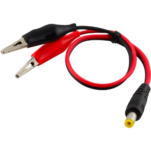 Alligator Clip to 5.5x2.1mm Male Plug Connector Cable - 10in
