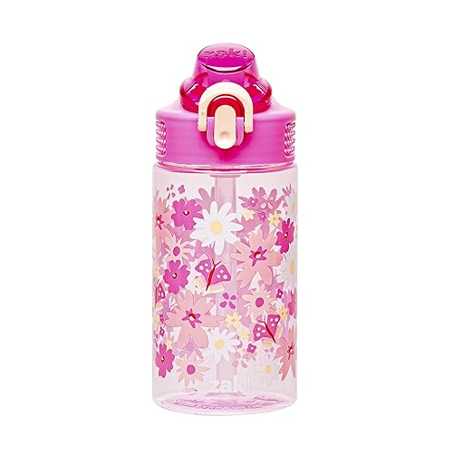 Zak Designs Flower Power 16oz Leak-Proof Kids Water Bottle