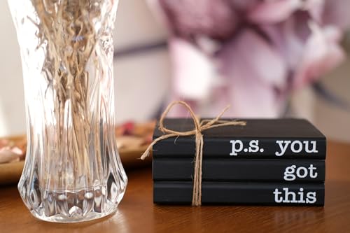 P.S. You Got This Wooden Book Stack - Mini Decorative Office Desk Decor