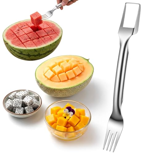 2-in-1 Stainless Steel Watermelon Cutter & Fork Tool