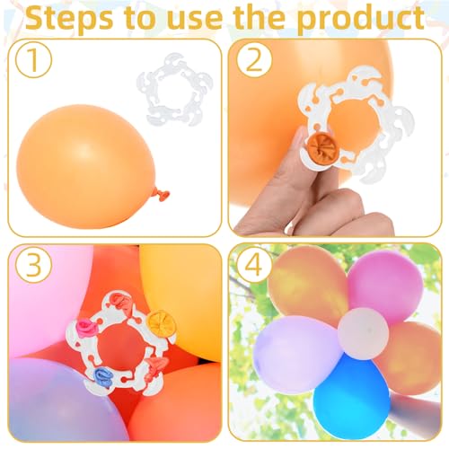 50 Reusable Balloon Clips for Flower Decorations - Durable PP Plastic