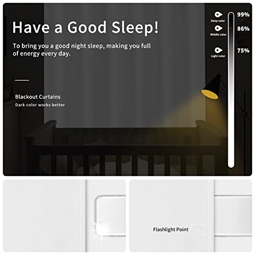 Easy-Going Blackout Curtains - Thermal Insulated Grommet Panels (42x95 in, White)