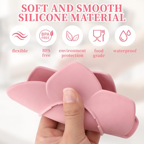 Pink Silicone Self-Draining Soap Dish - Lotus Shower Tray