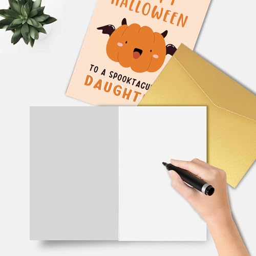 Funny Happy Halloween Card for Daughter with Envelope, Spooktacular Gift