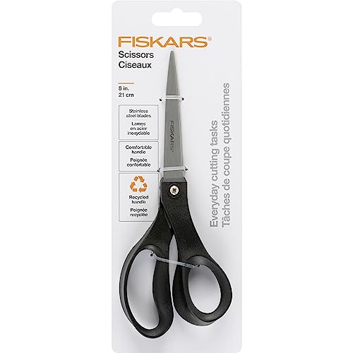 Fiskars 8" Everyday Recycled Stainless Steel Scissors - Gray