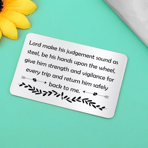 Truck Driver Prayer Card Gift for Husband & Boyfriend - Stainless Steel