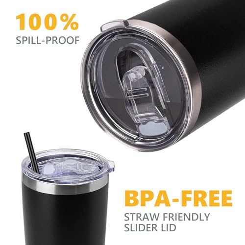 2 Replacement Lids for 20oz Stainless Steel Tumbler Lids-Replaces Only Covers With a Top Diameter of 3.4 inches£¨Bottom Diameter of 3.23 inches£©
