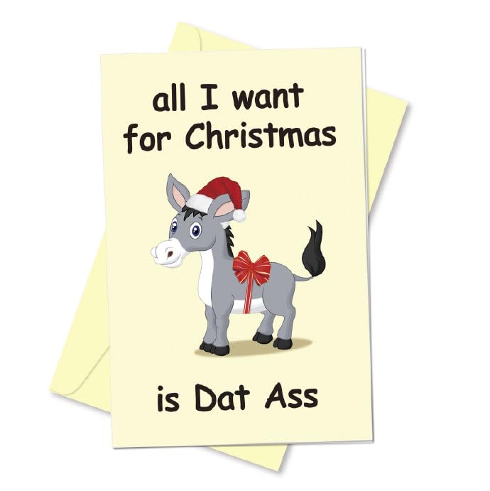 Funny Rude Christmas Card for Girlfriend or Wife - 8.1" x 5.3"