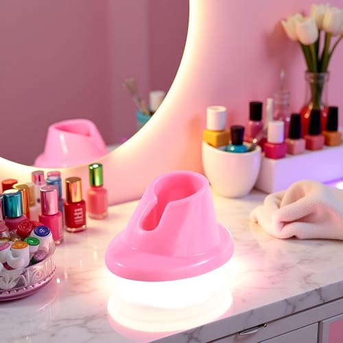 Pink Soft Rubber Nail Polish Bottle Holder and Stand for Manicures