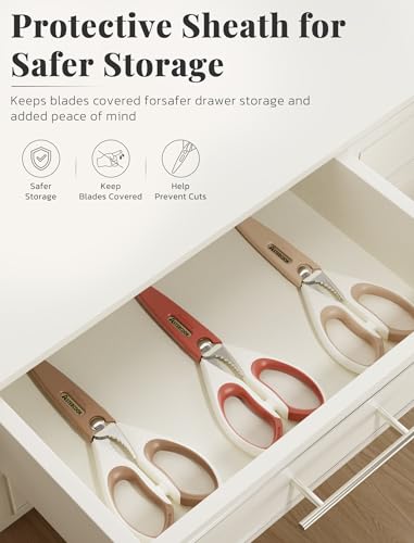 Astercook Heavy Duty Kitchen Scissors 3 Pack - Stainless Steel Shears