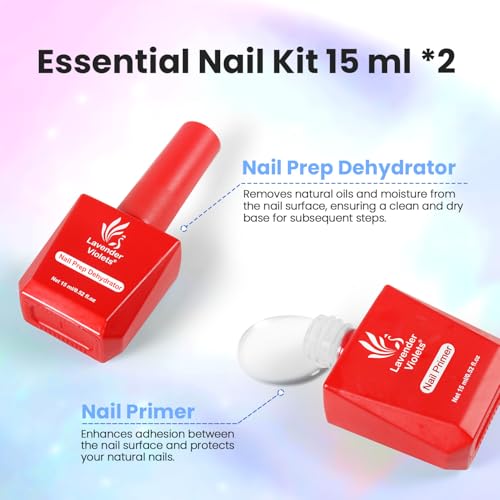 Lavender Violets Nail Prep Dehydrator and Primer Set for Acrylic and Gel