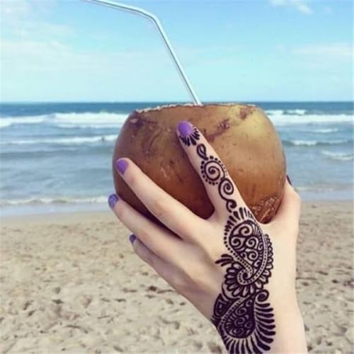 Mozff Henna Stencils Reusable Flower Body Art Templates for Temporary Tattoos