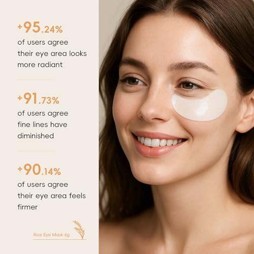 Rice Collagen Under Eye Patches for Dark Circles & Puffy Eyes (5 Pairs)